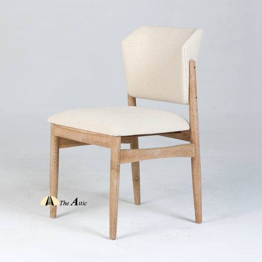Berlin Wooden Upholstered Dining Armchair, Modern Oak Wood and Fabric Chair - The Attic Dubai