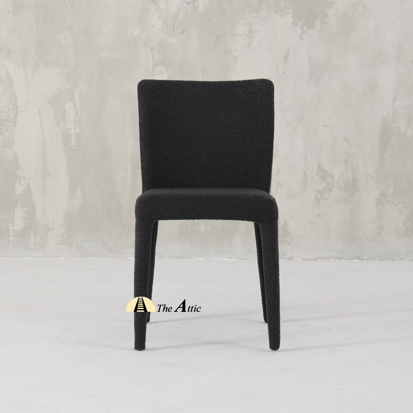 Capri Boucle Dining Chair, Modern Full Fabric Chair - The Attic Dubai