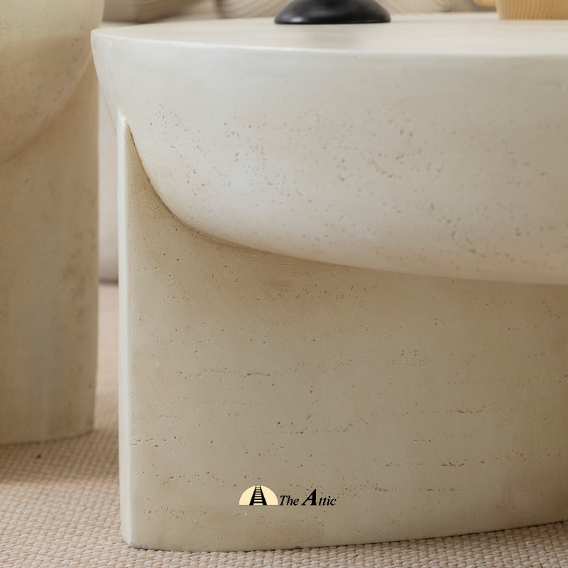 Naga Round Coffee Table, White Center Table - The Attic Dubai