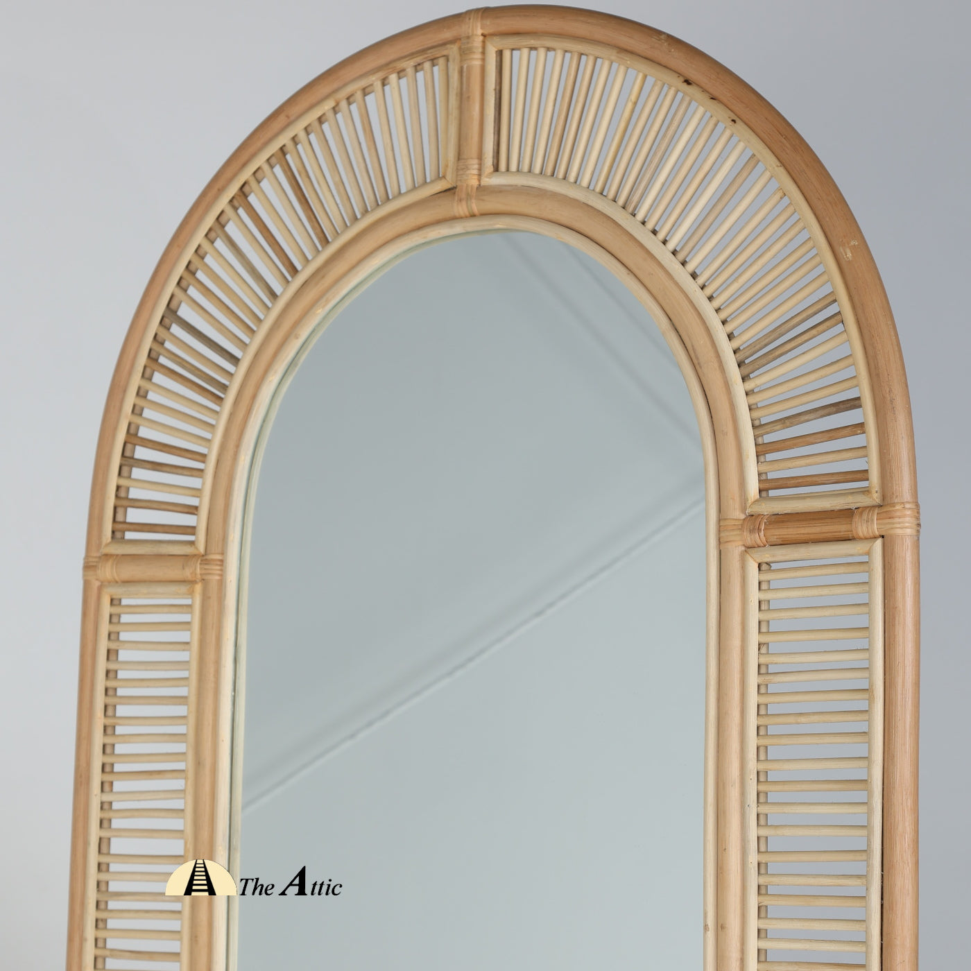 Paris Rattan Arch Leaning Mirror - TheAtticDubai.com
