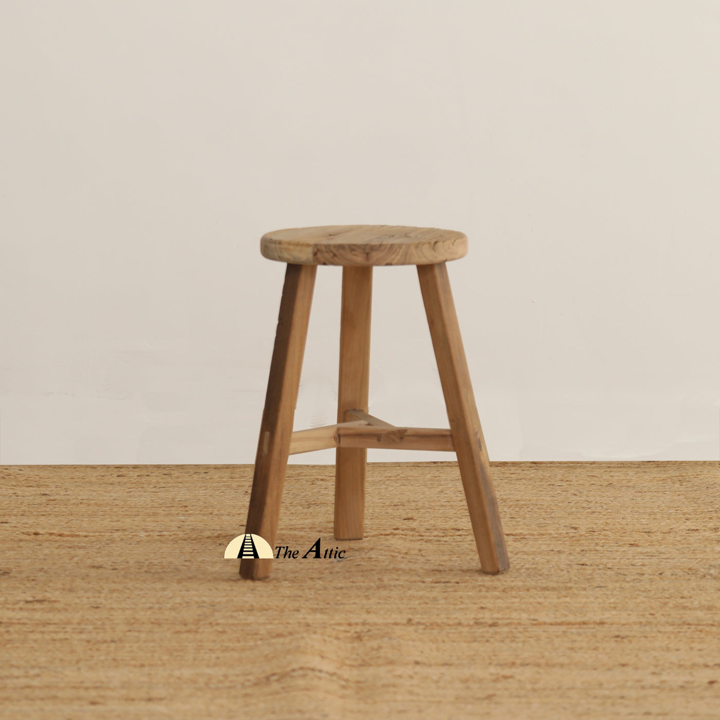 Rustic Reclaimed Wood Round Stool