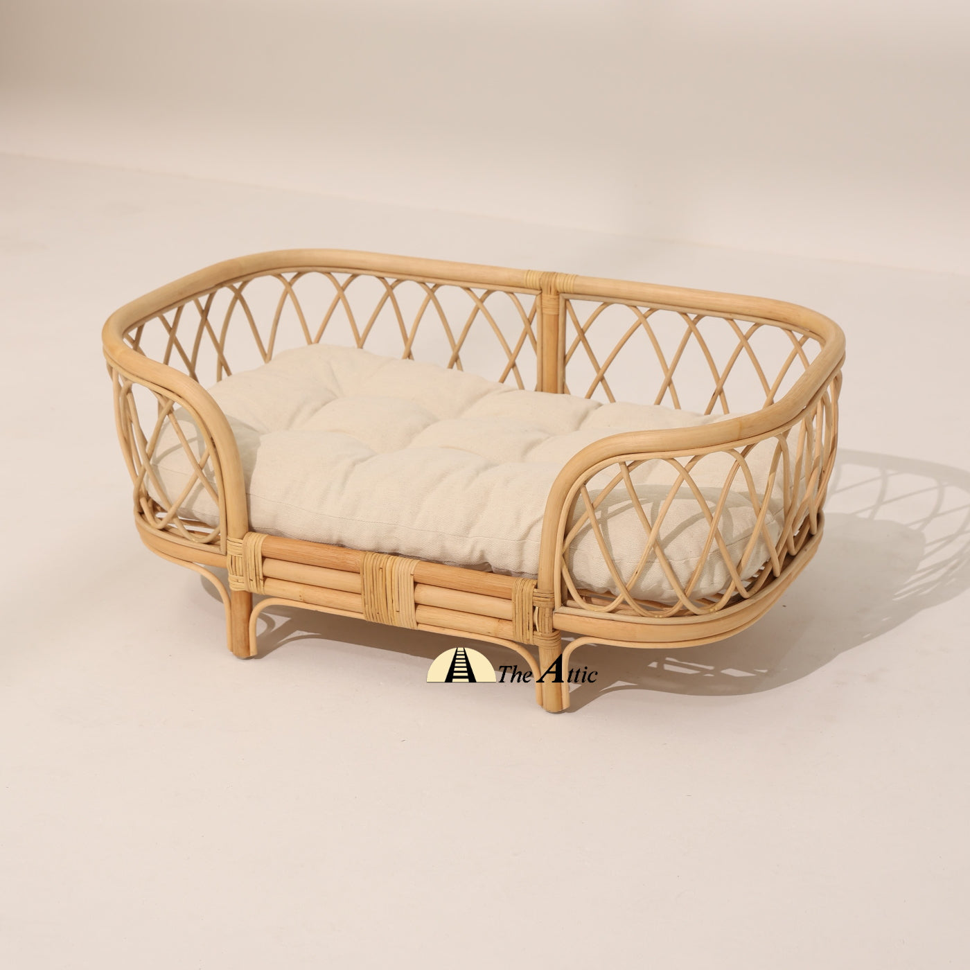 Scout Rattan Dog Bed, Stylish Pet Bed - The Attic Dubai