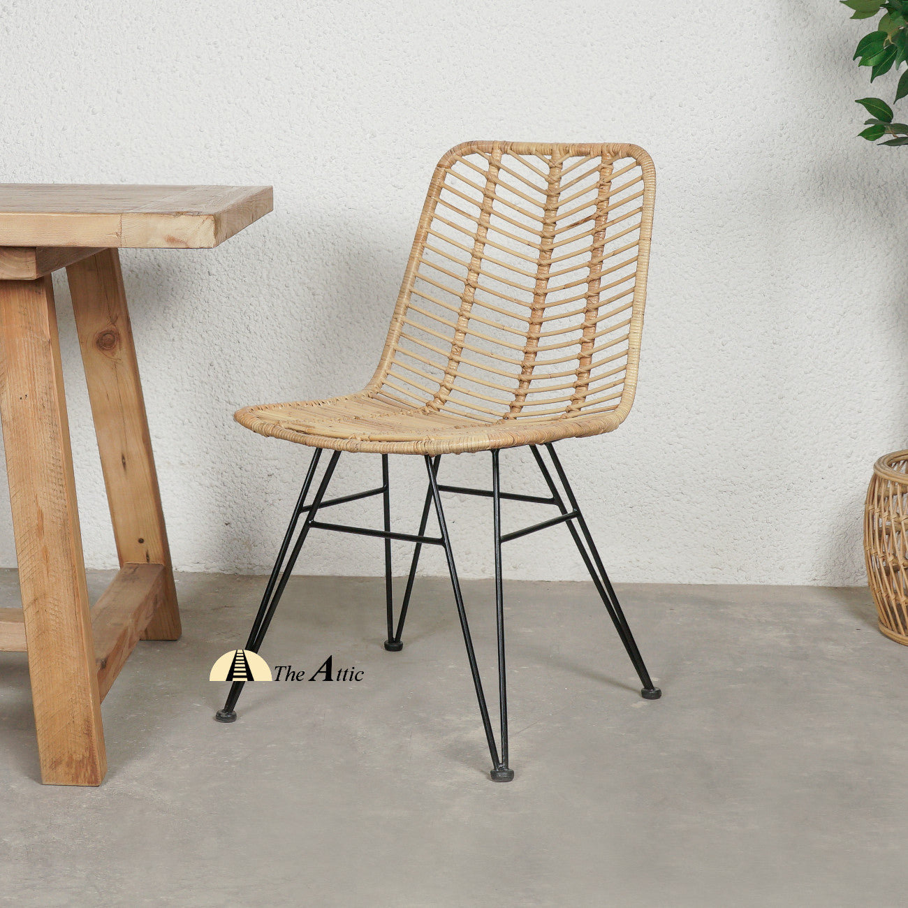 Rattan discount steel chair