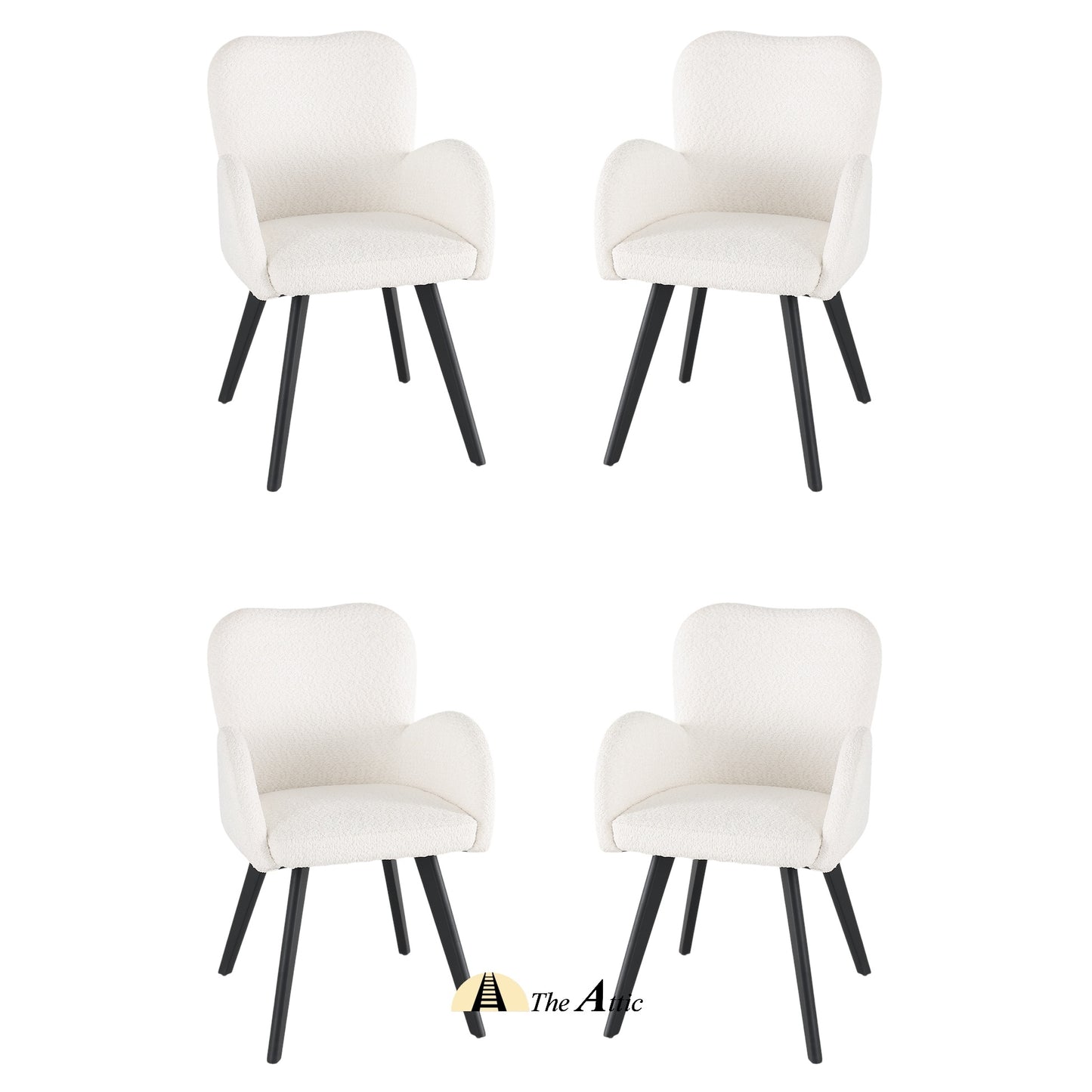 Brisbane Boucle Dining Armchair, Set of 4 - The Attic Dubai