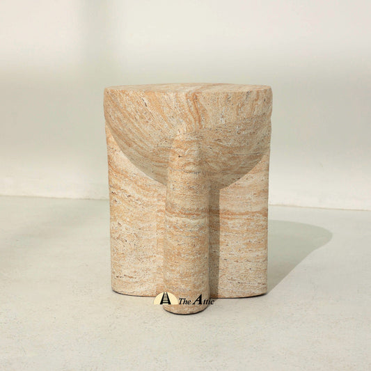 Naga Stone Finish Side Table - The Attic Dubai