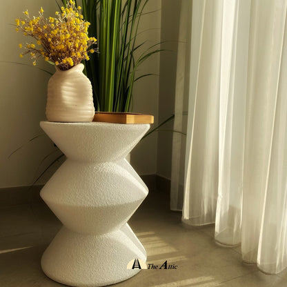 Amreli Side Table, Pure White - The Attic Dubai