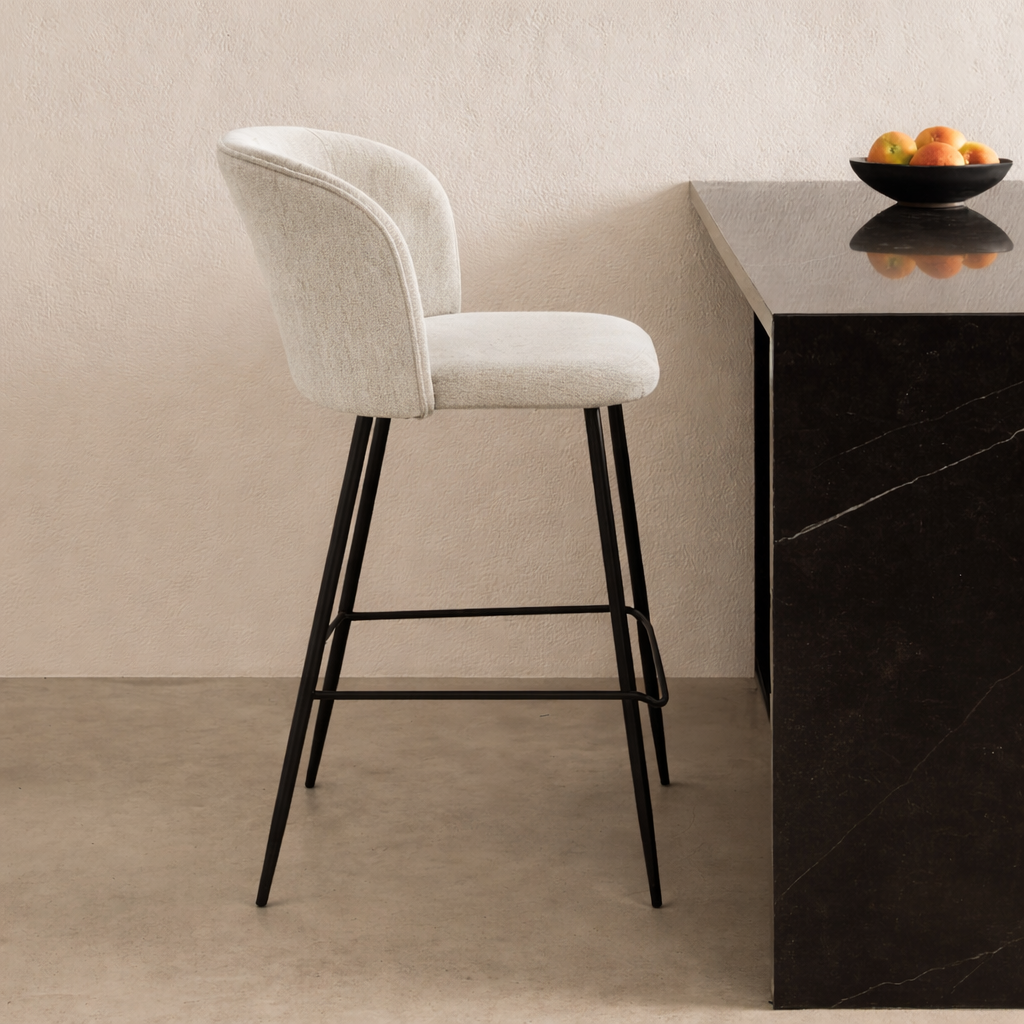 Amsterdam Fabric Bar Counter Stool | Modern Upholstered Bar Stool UAE - The Attic Dubai