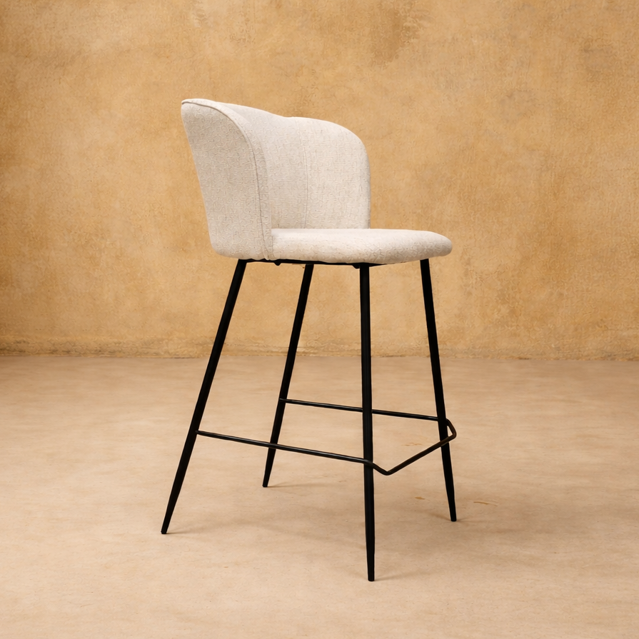 Amsterdam Fabric Bar Counter Stool | Modern Upholstered Bar Stool UAE - The Attic Dubai