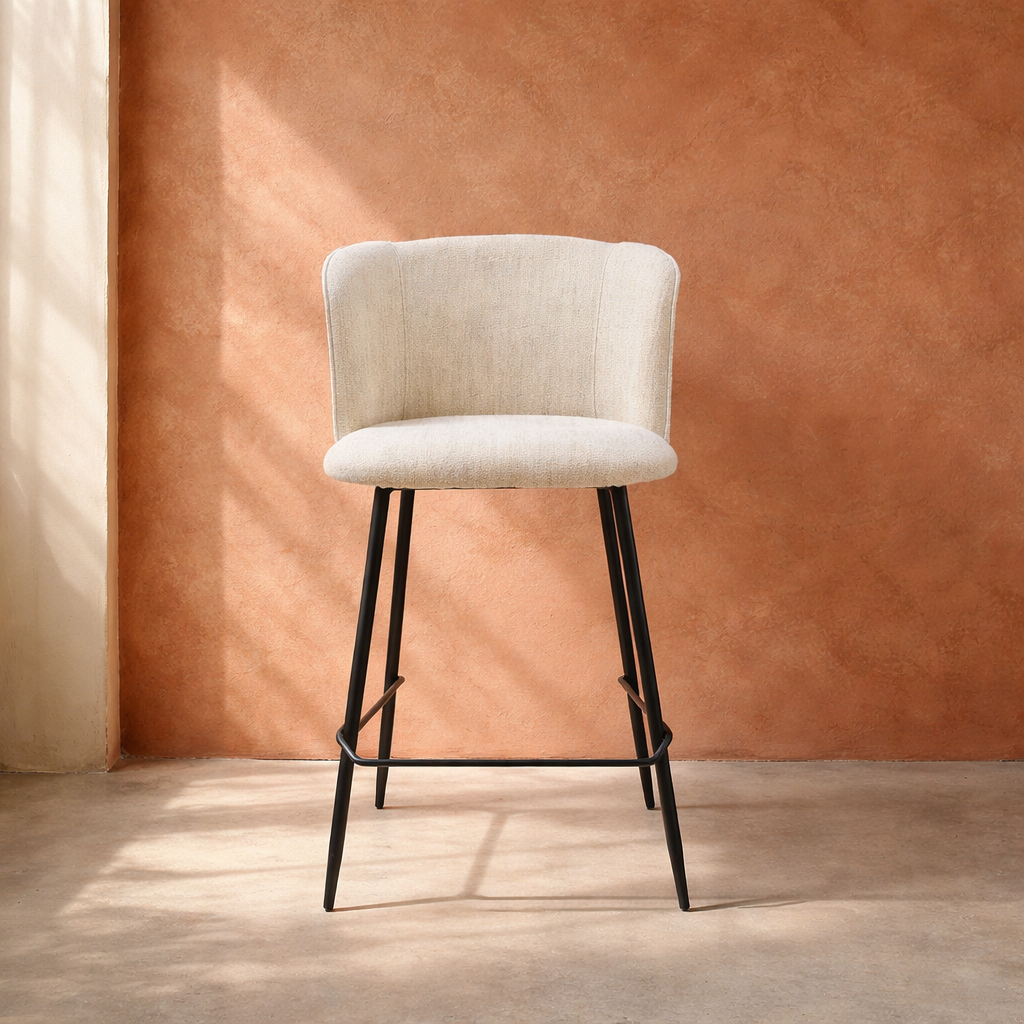 Amsterdam Fabric Bar Counter Stool | Modern Upholstered Bar Stool UAE - The Attic Dubai