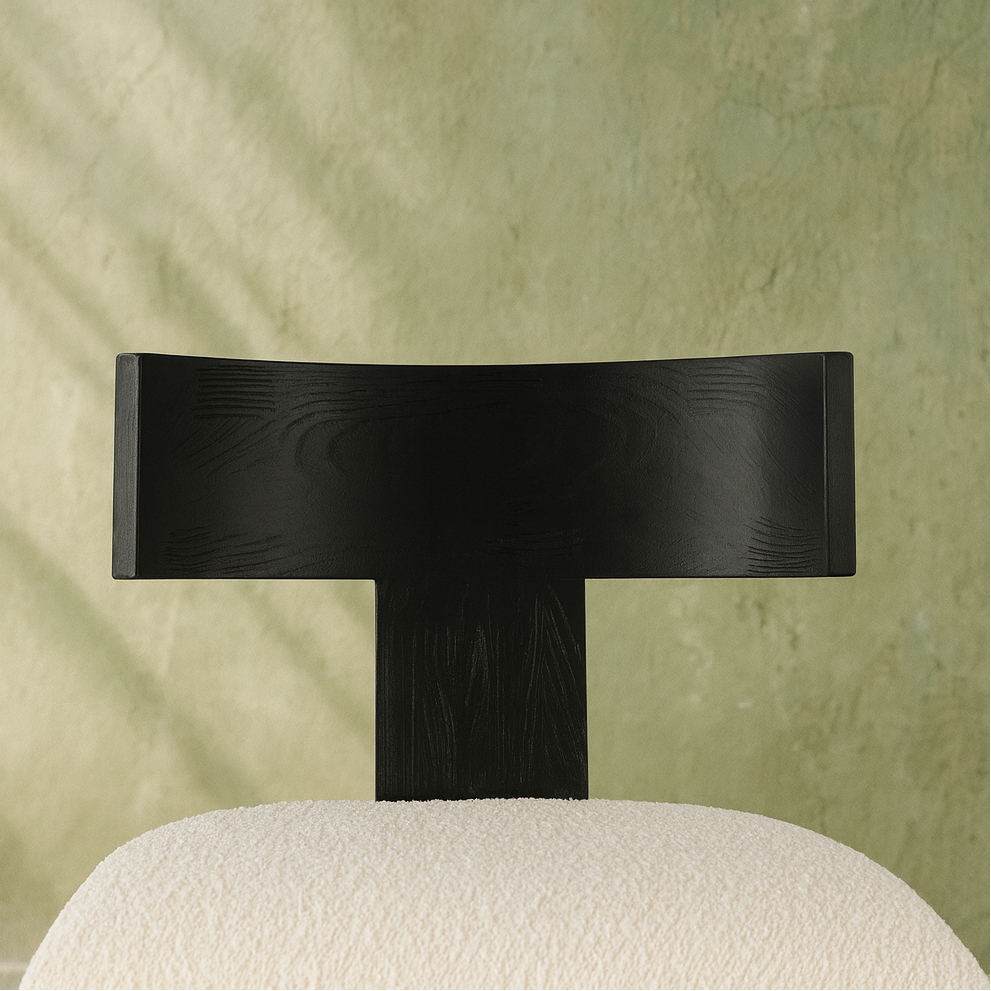 Aruba Dining Chair Black | White Boucle Upholstery Dubai