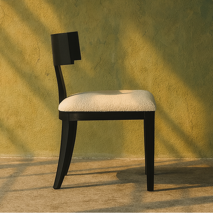 Aruba Dining Chair Black | White Boucle Upholstery - The Attic Dubai