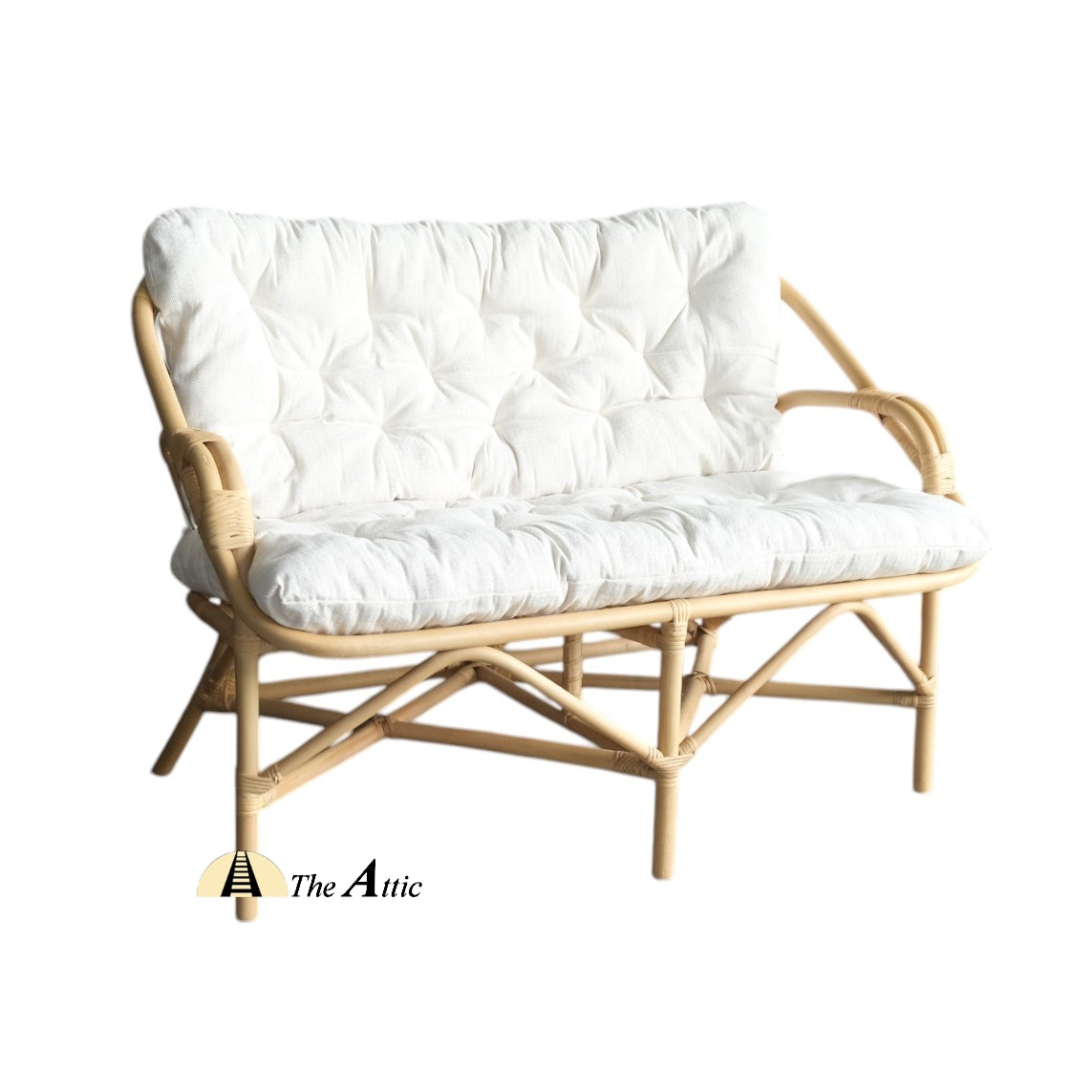 Bahama 4-Piece Sofa Set, 2-Seater Rattan Sofa Settee, Armchair, Center Table, Rattan Wicker Furniture - The Attic Dubai