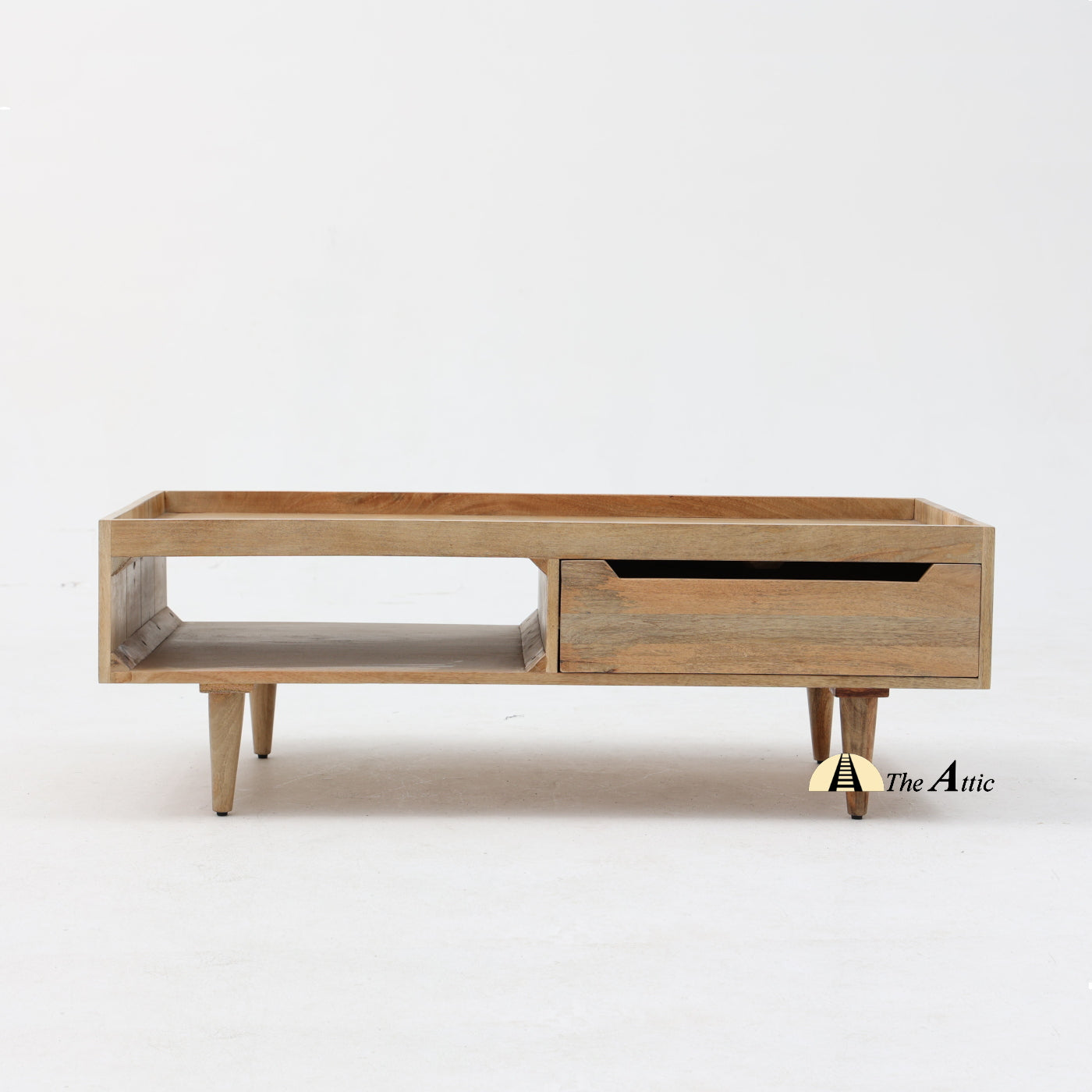 Bari Mango Wood Coffee Table with Drawer - The Attic Dubai