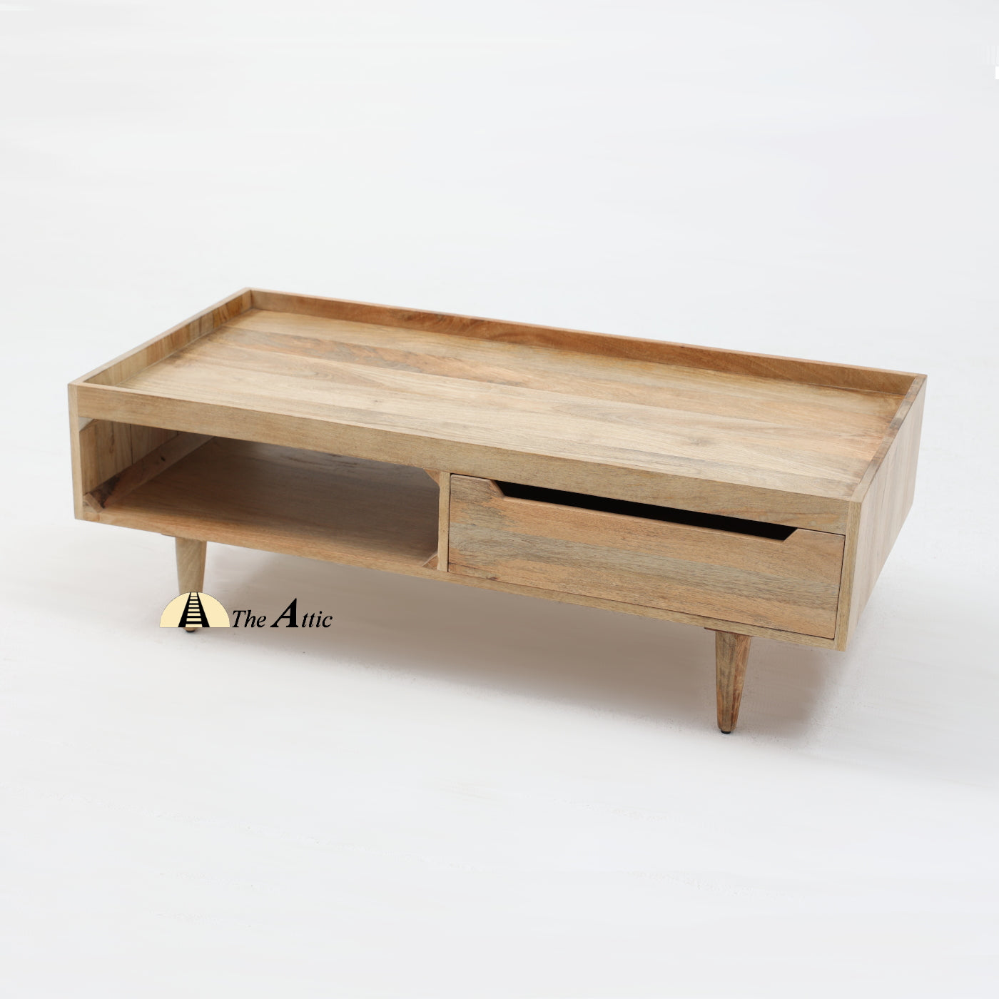 Bari Mango Wood Coffee Table with Drawer - The Attic Dubai