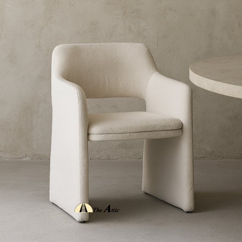 Bergen Boucle Chair, Modern Full Fabric Chair, Dining Chair, home furniture - The Attic Dubai