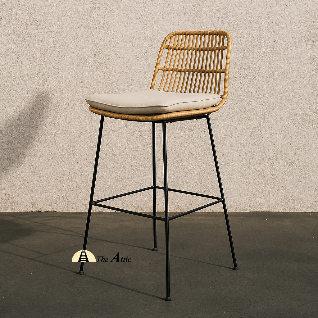 Rattan Bar Counter Stool, Rattan Wicker Furniture - The Attic Dubai