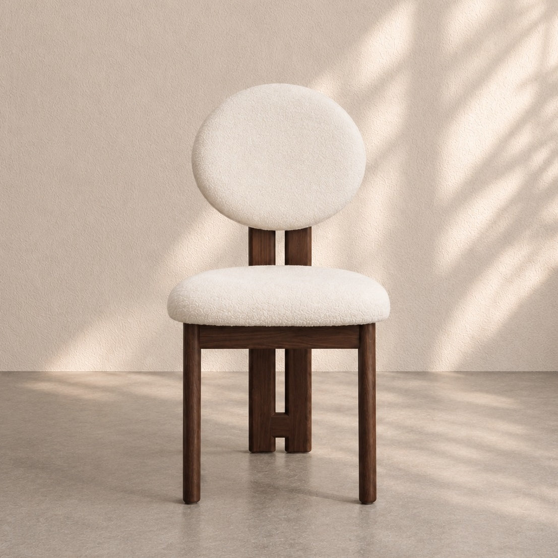 Boston Boucle Round Dining Chair, Dark Brown