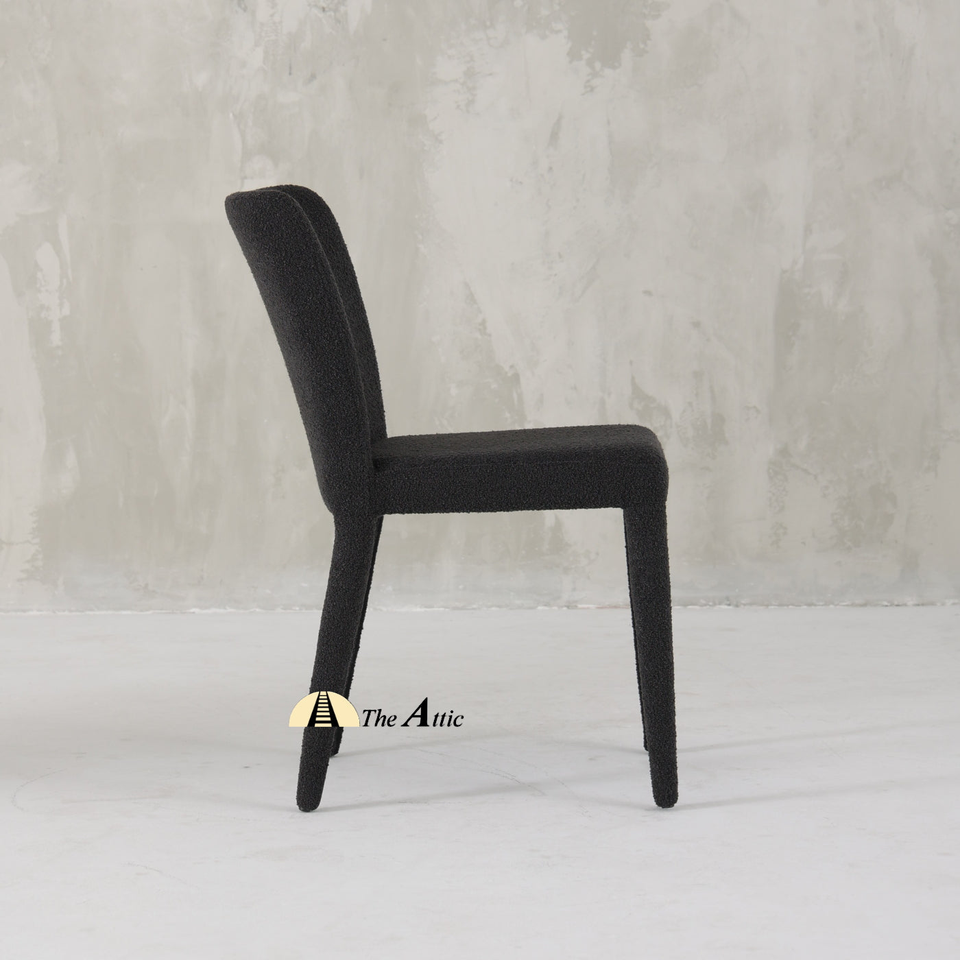 Capri Boucle Dining Chair, Modern Full Fabric Chair - The Attic Dubai