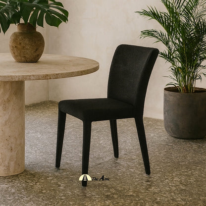 Capri Boucle Dining Chair, Modern Full Fabric Chair - The Attic Dubai