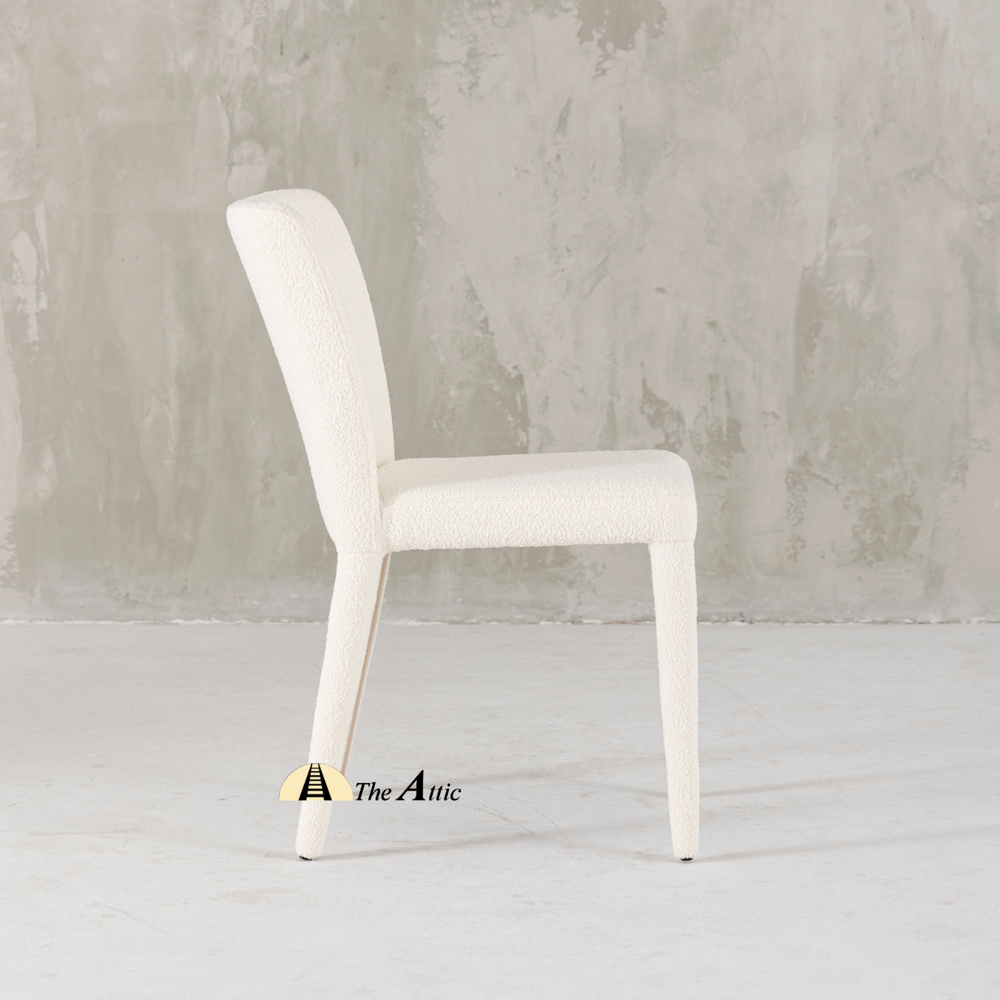 Capri Boucle Dining Chair Modern Full Fabric Chair The Attic Dubai