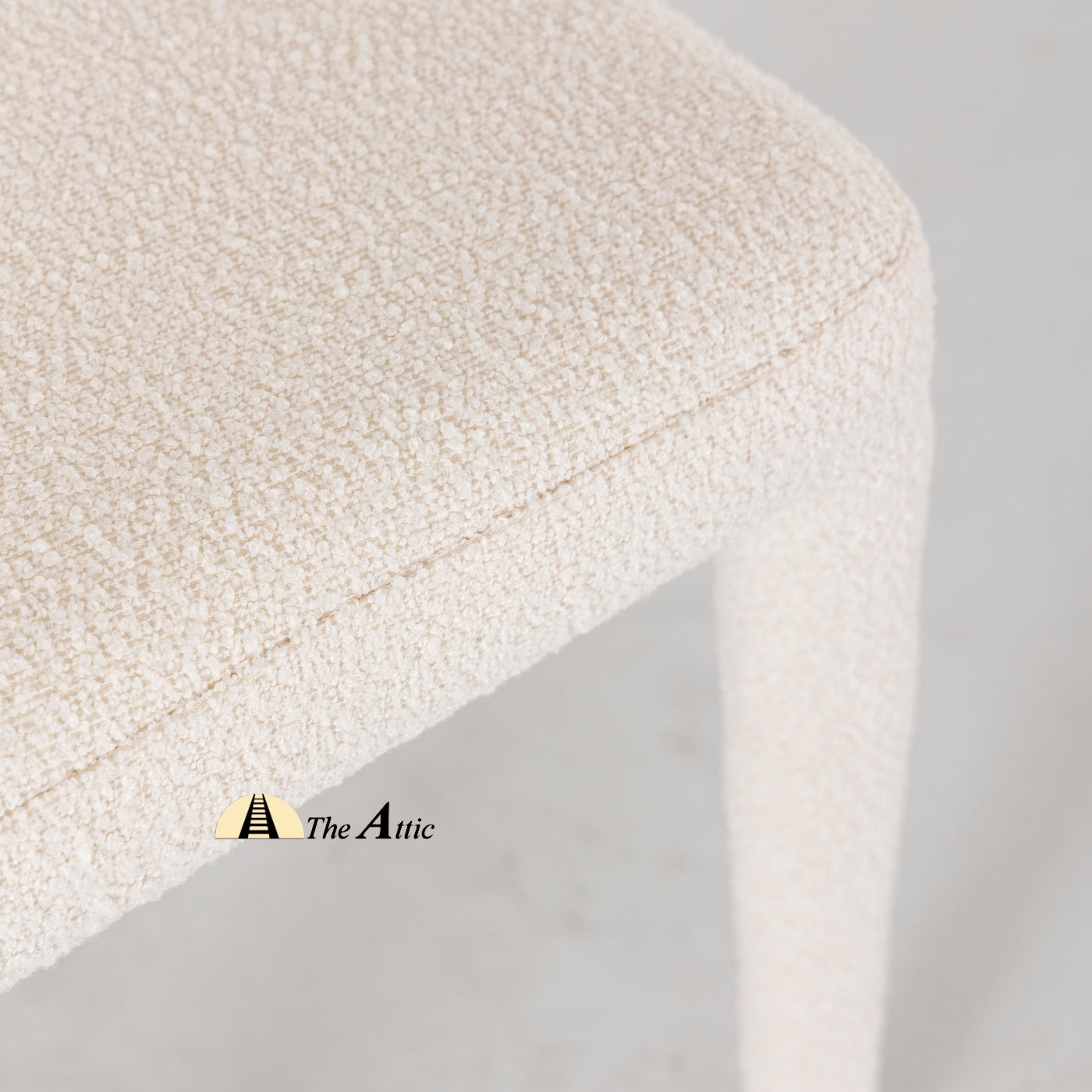 Capri Boucle Dining Chair, Modern Full Fabric Chair - The Attic Dubai