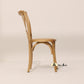 Cross-back Oakwood Dining Chair with Rattan Seat, Natural - The Attic Dubai