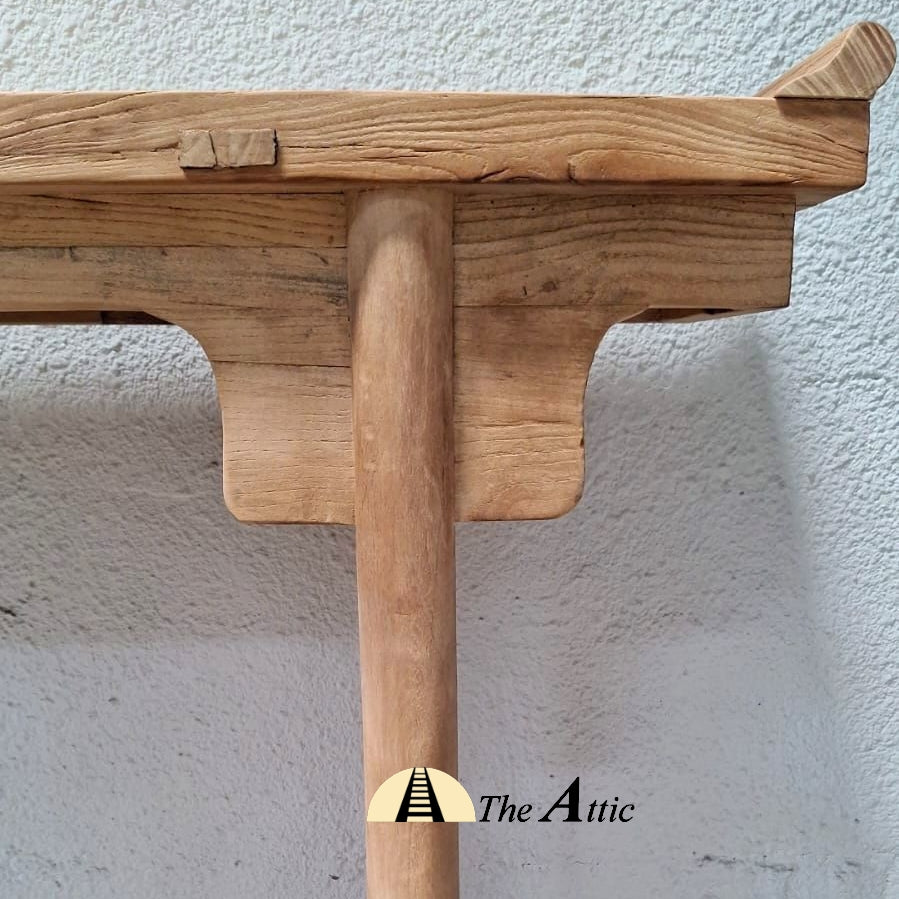 Curved Reclaimed Wood Console, Accent Table - The Attic Dubai