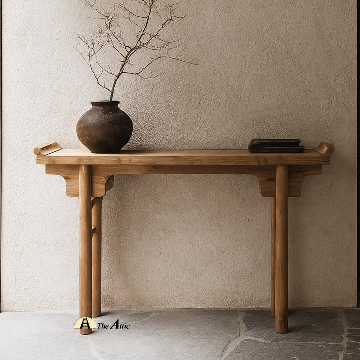 Curved Reclaimed Wood Console