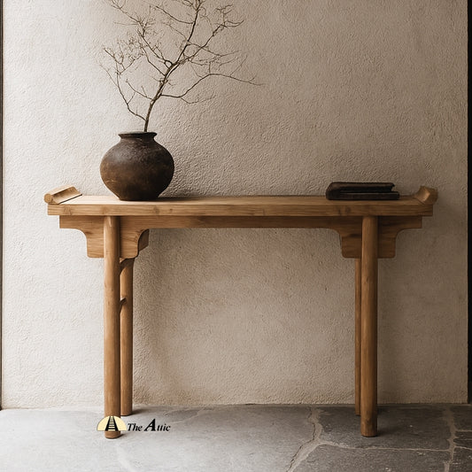 Curved Reclaimed Wood Console