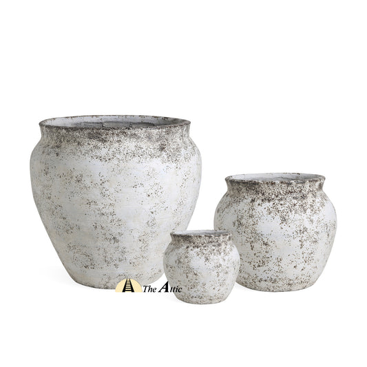 Gianni Indoor/Outdoor Planter Pots, Weathered White