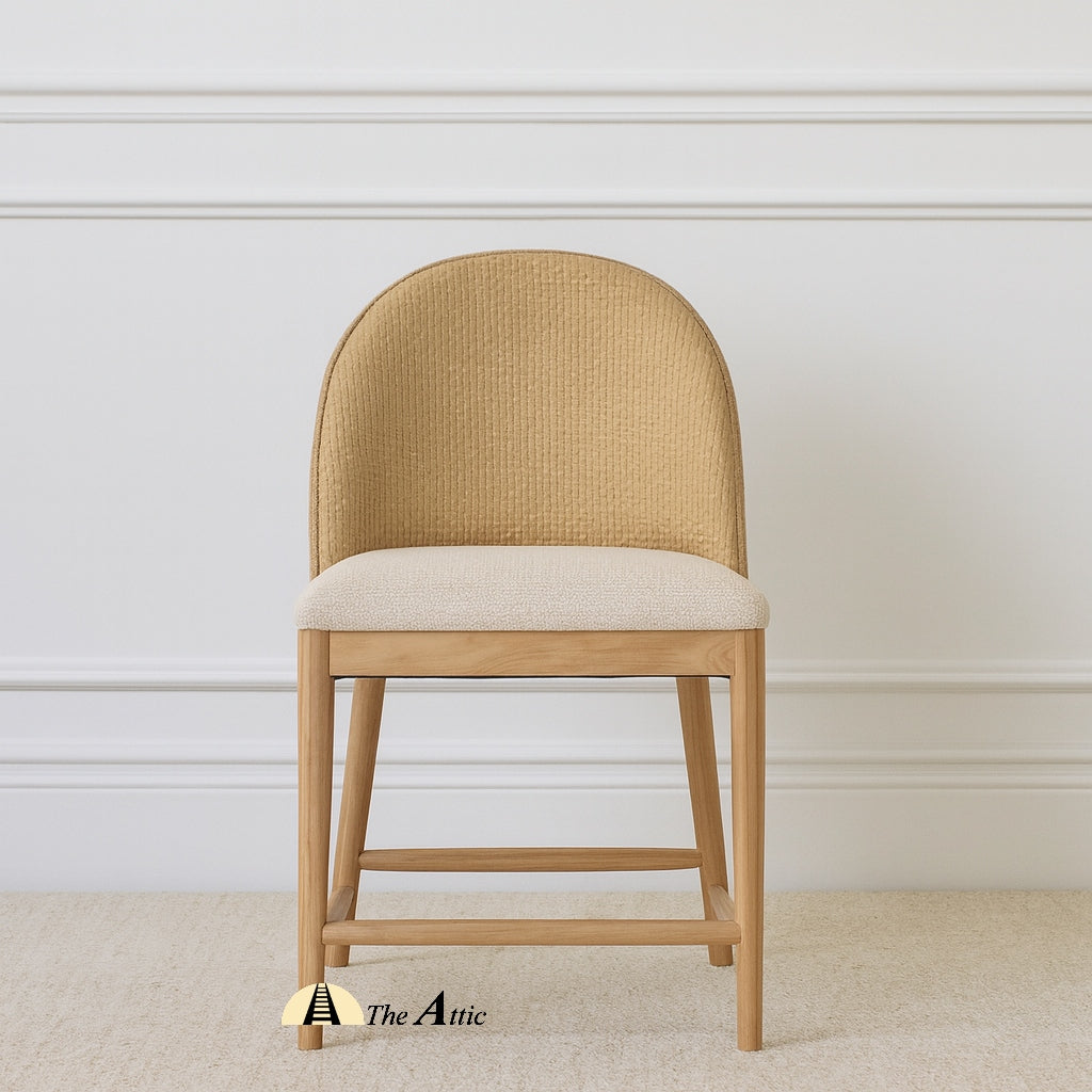 Hanoi Natural Oak & Rattan Dining Chair, Modern Oak Wood Chair, Dining Room Furniture Dubai - The Attic