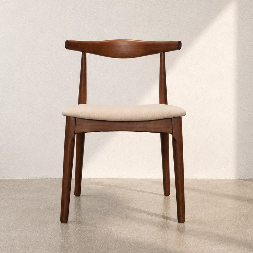 Hartford Linen Wooden Dining Chair, Dark Brown
