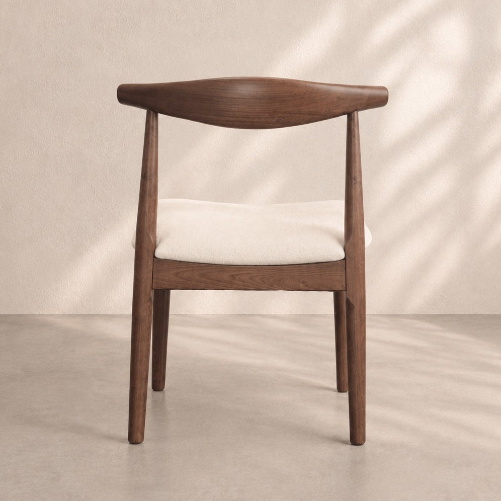 Hartford Linen Wooden Dining Chair, Dark Brown