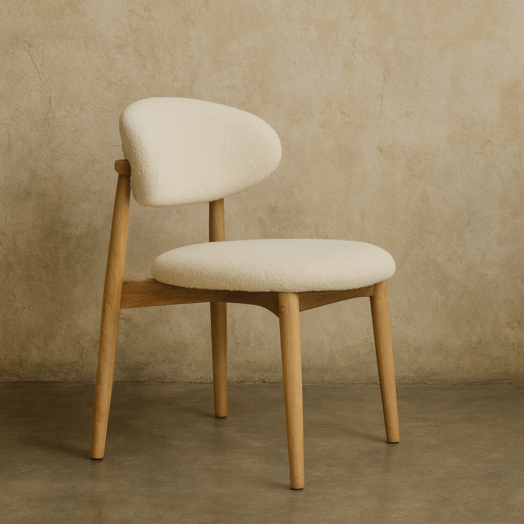 Havana Wooden Dining Chair, Natural Upholstered Dining Chair - The Attic Dubai
