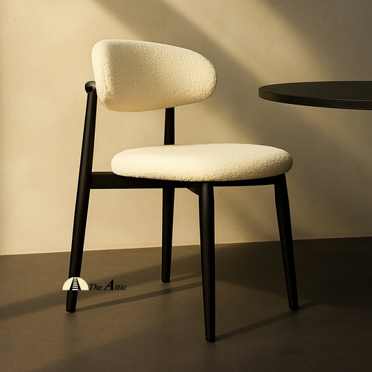 Havana Boucle Dining Chair, Black & White