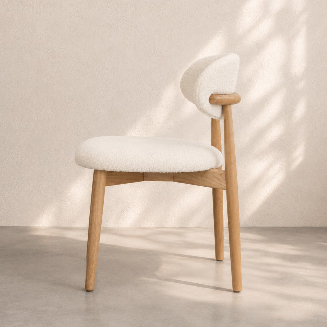 Havana Wooden Dining Chair, Natural Upholstered Dining Chair - The Attic Dubai