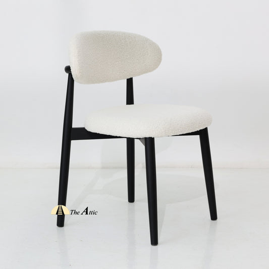 Havana Wooden Dining Chair, Black Upholstered Dining Chair - The Attic Dubai