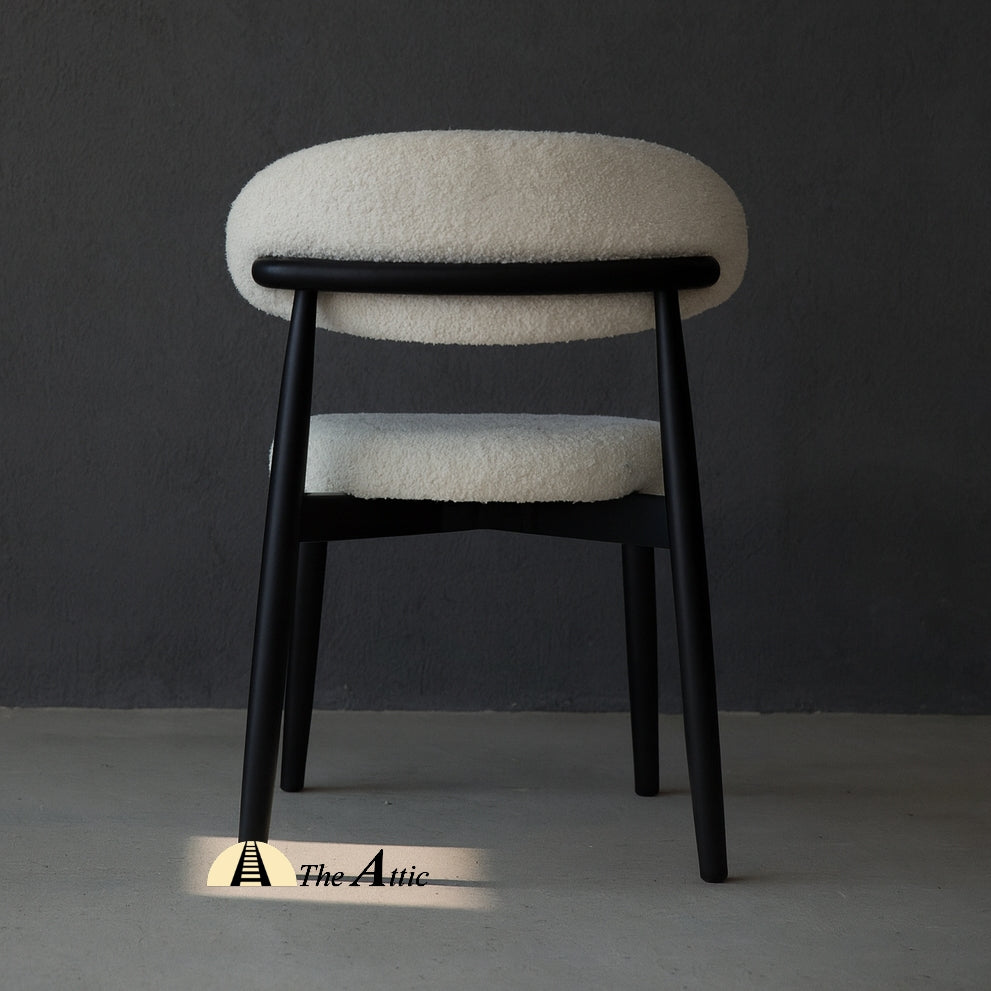 Havana Wooden Dining Chair, Black Upholstered Dining Chair - The Attic Dubai