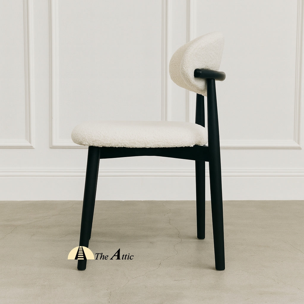 Havana Wooden Dining Chair, Black Upholstered Dining Chair - The Attic Dubai