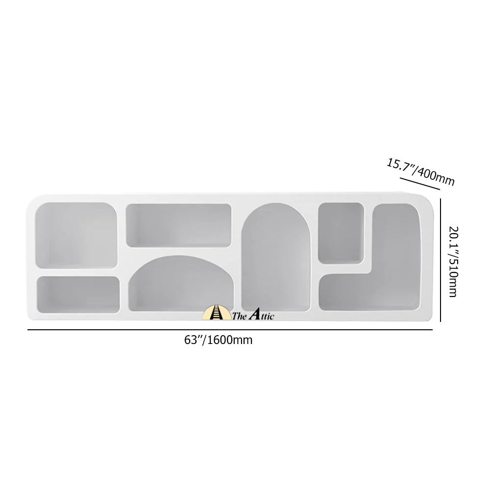 Hawaii Organic Shape White TV Unit, 160cm - The Attic Dubai