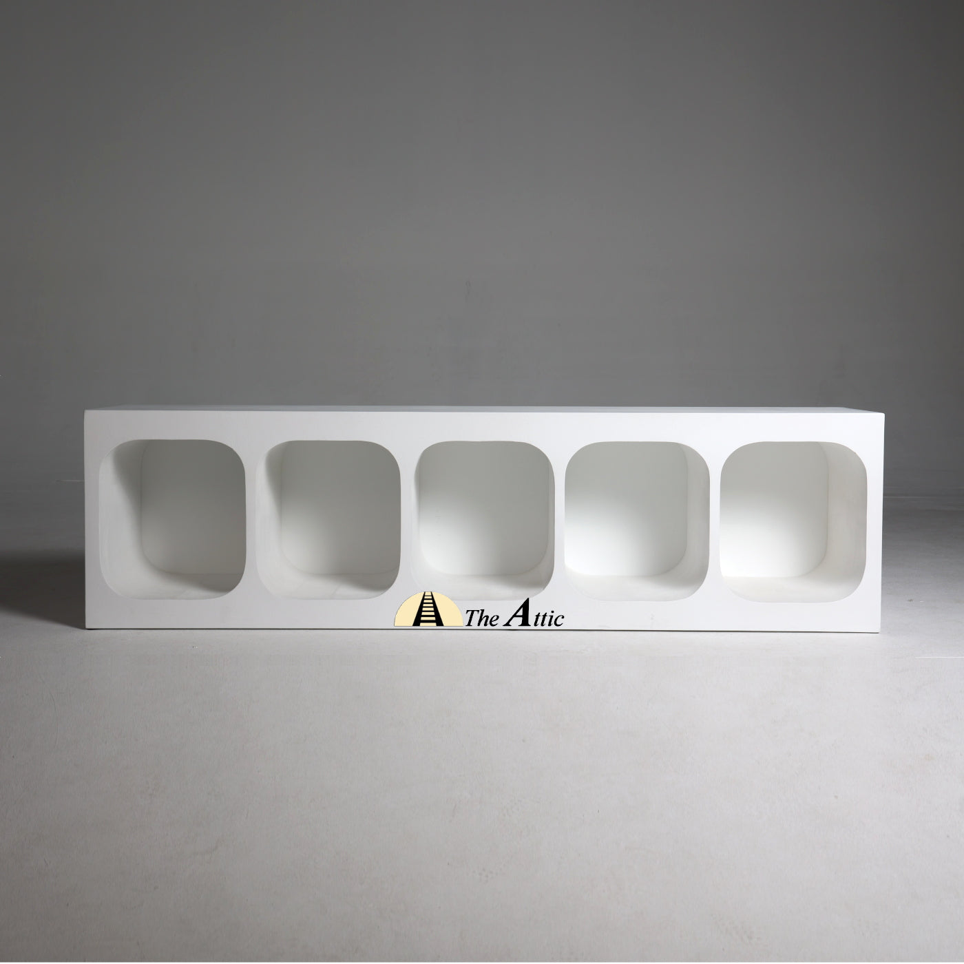 Hawaii Contemporary Organic Shape White TV Unit, 200cm - The Attic Dubai