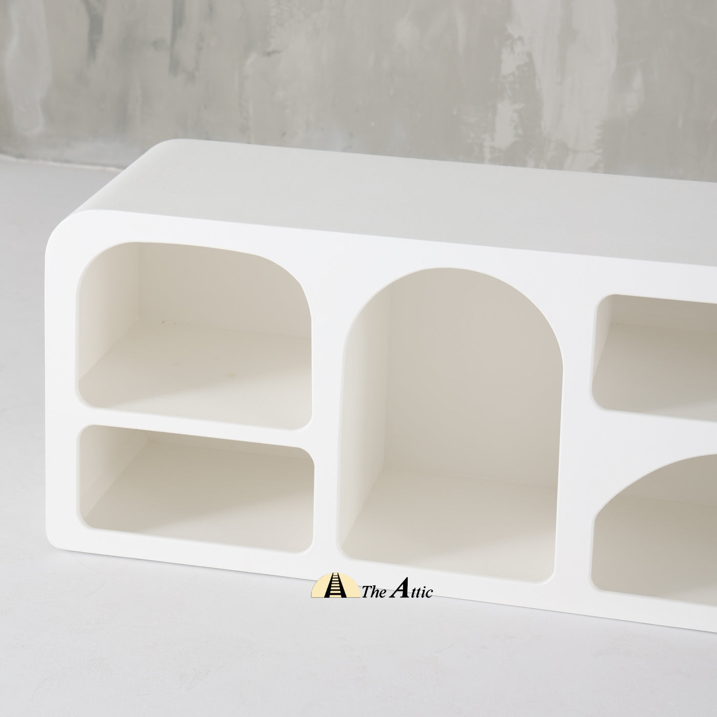 Hawaii Organic Shape White TV Unit, 200cm - The Attic Dubai