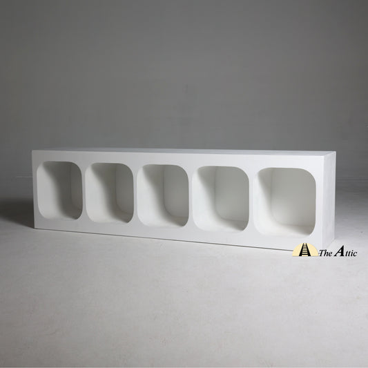 Hawaii Contemporary Organic Shape White TV Unit, 200cm - The Attic Dubai