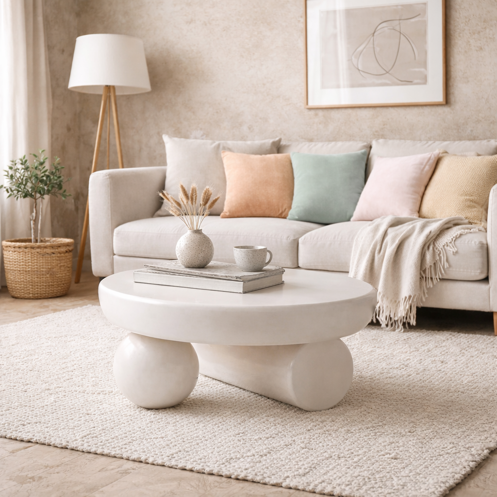 Hawaii Organic Shape White Coffee Table - The Attic Dubai