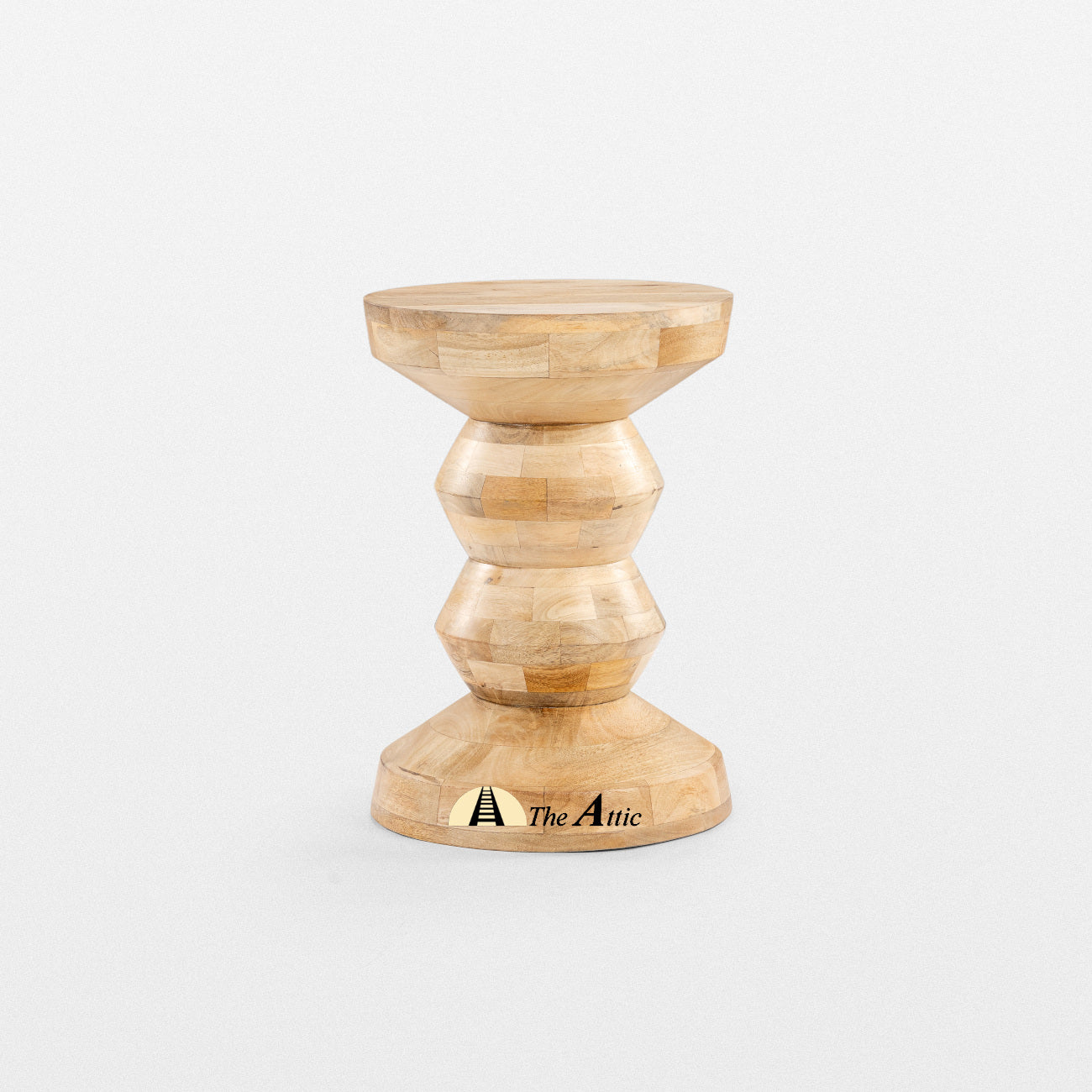 Ibis Solid Wood Drum-shape Side Table - The Attic Dubai