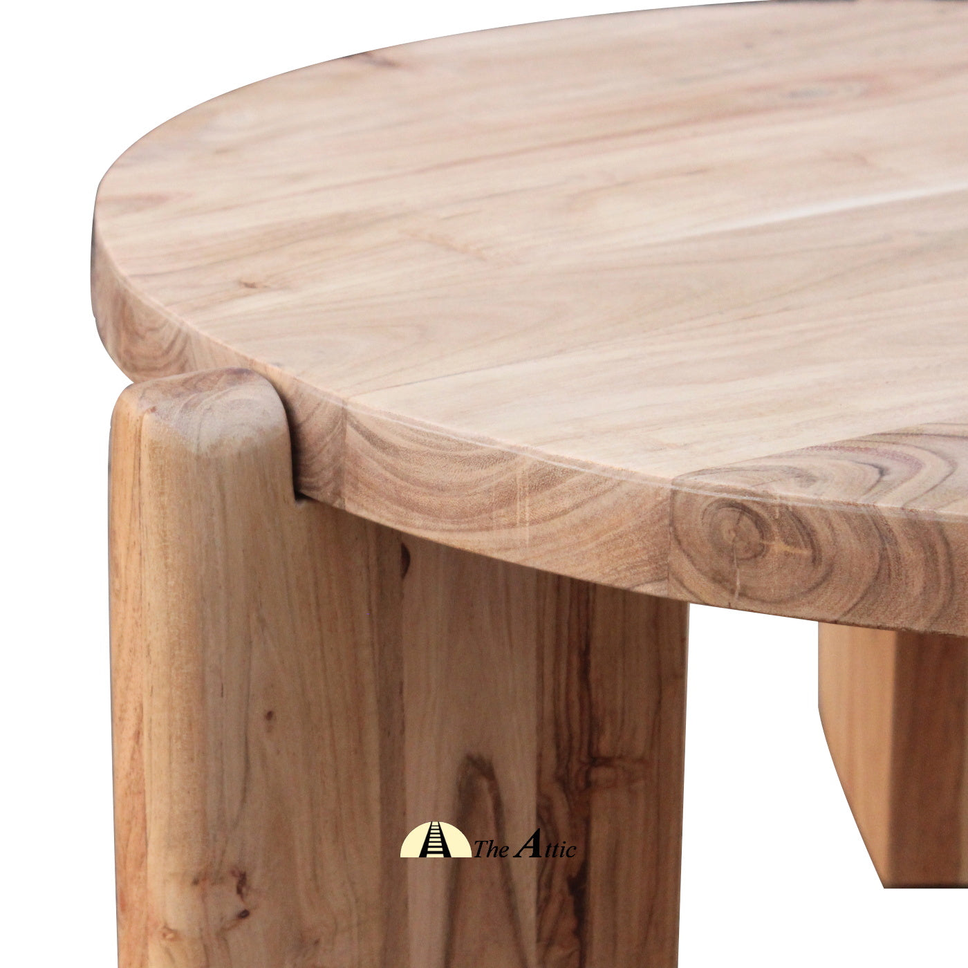 Kota Modern Solid Wood Lodge Round Edge Coffee Table, Centre Table - The Attic Dubai