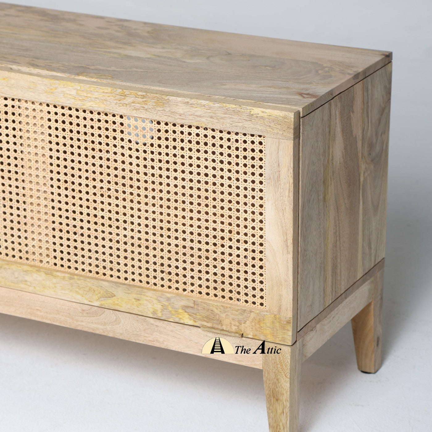 Kota Mango Wood and Rattan TV Cabinet, Natural Wicker Furniture - The Attic Dubai