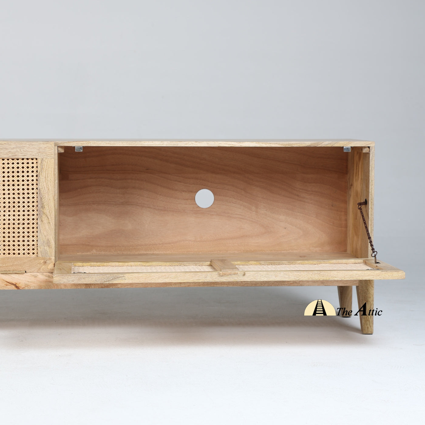Kota Mango Wood and Rattan TV Cabinet, Natural Wicker Furniture - The Attic Dubai