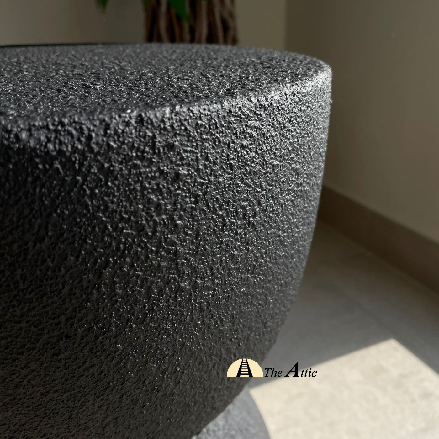 Kutch Drum Side Table, Black - The Attic Dubai