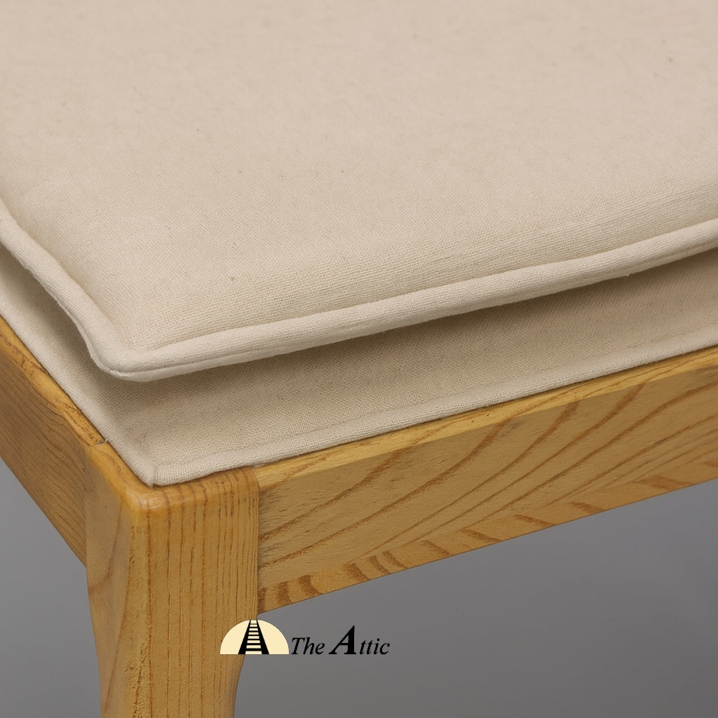 Malaga Dining Chair with Natural Rattan Back and Fabric Seat - TheAtticDubai.com